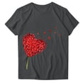 thumbnail image 3 of WREESH Graphic Shirts for Women Valentine's Day Heart Printed Short Sleeve Tees Tops for 2025 Spring Summer T-Shirts Gray, 3 of 4