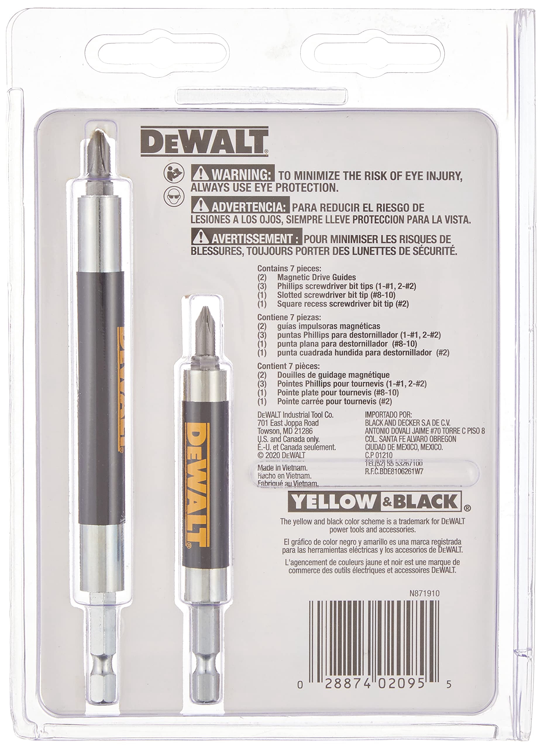 Dewalt Bit Set With Magnetic Drive Guide (Dw2095) (Pack Of 2)
