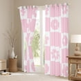 thumbnail image 3 of Homewish Cartoon Pink Flowers Black Out Curtains for Female Men Teens,Retro Vintage Floral Curtains Pack of 2 (42x63 Each),Geometric Grid Buffalo Bedroom Curtains,Microfiber Bedroom Decor, 3 of 6