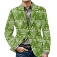 thumbnail image 2 of Domuza Men's Christmas Blazer Funny Xmas Print Notched Lapel Corduroy Suit Jacket Casual Retro Slim Fit Three Buttons Single Breasted Sport Coat Green XL, 2 of 4