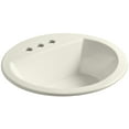 thumbnail image 3 of KOHLER K-2714-4-96 Bryant Round Self-Rimming Bathroom Sink with 4" Centers, Biscuit, 3 of 5