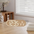 thumbnail image 5 of LED Digital Wall Clock Minimalist Desk Table Clock Silent Modern Wood Grain for Living Room Classroom, 5 of 9