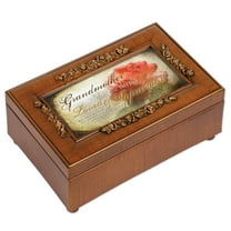 Cottage Garden Grandmother Woodgrain Petite Rose Music Box Plays How Great Thou Art