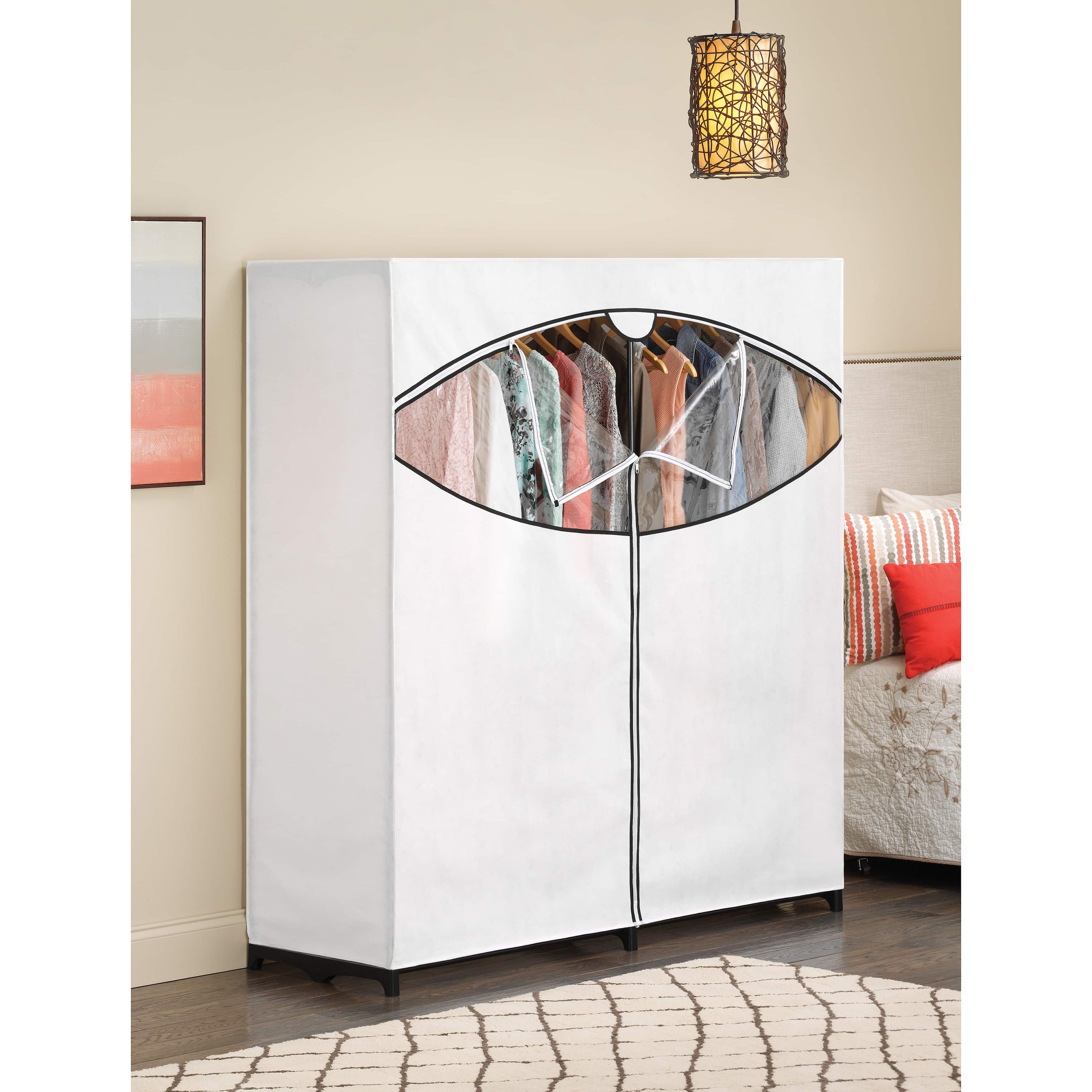 Whitmor Extra-Wide 60-inch Polypropylene Clothes Closet with White Cover - image 5 of 5
