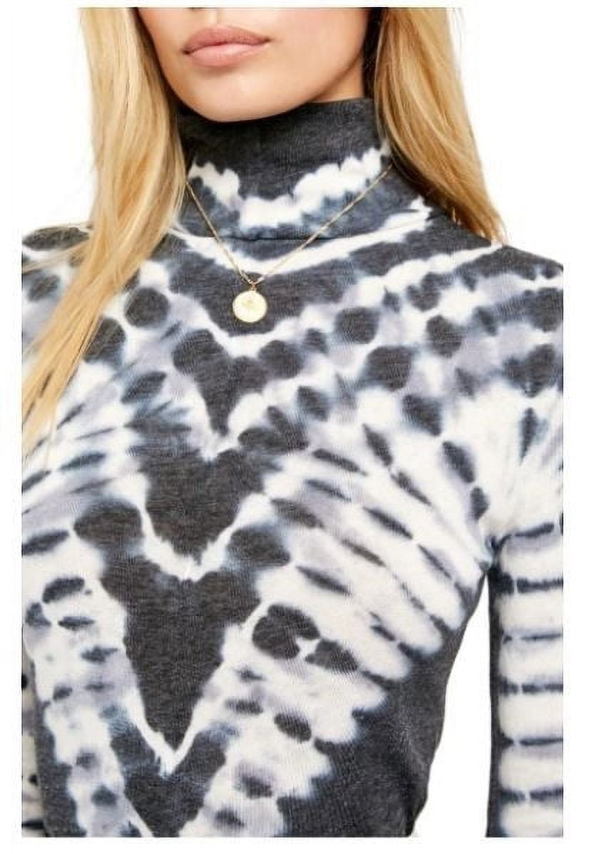Free People Women s Jersey Tie Dye Turtleneck Top Blue Size XS Walmart