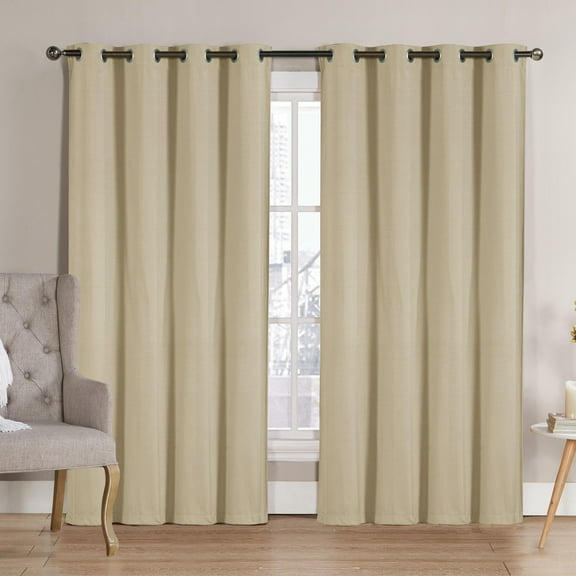 VCNY Home Neil Beige Solid Grommet Blackout Curtain Panel, 52" x 90"