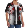 thumbnail image 2 of Fuzoiu Shadows Behind Print Men's Casual Short,Men's Short Sleeve Shirt,Mens Casual Button Down Shirts,Cuban Collar Summer Shirt for Beach, Vacation, and Outdoor Activities-X-Large, 2 of 5