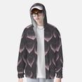 thumbnail image 2 of Lsque Motif Cœurs Roses UPF 50+ Léger Protection Solaire Chemise à Manches Longues pour Hommes et Femmes, Chandail à Capuchon Performance - Grand, 2 of 7