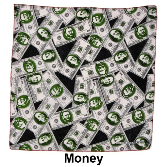 Money Design Print Cotton Bandana (22 inches x 22 inches)