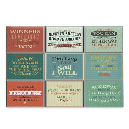 

Saying Cutting Board Illustration of Uplifting Messages Words Life Wisdom Art Success Themed Art Decorative Tempered Glass Cutting and Serving Board Large Size Beige Green Red by Ambesonne