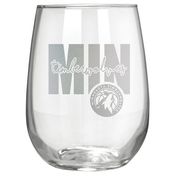 Minnesota Timberwolves Etched 17oz. City Stemless Wine Glass