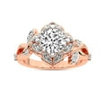 thumbnail image 5 of IGI Certified 4 Carat Round Shape Lab Grown Diamond Engagement Ring | 14K Rose Gold | Garden Bloom Side Stone Diamond Ring | FG-VS1-VS2 Quality Friendly Diamonds, 5 of 7