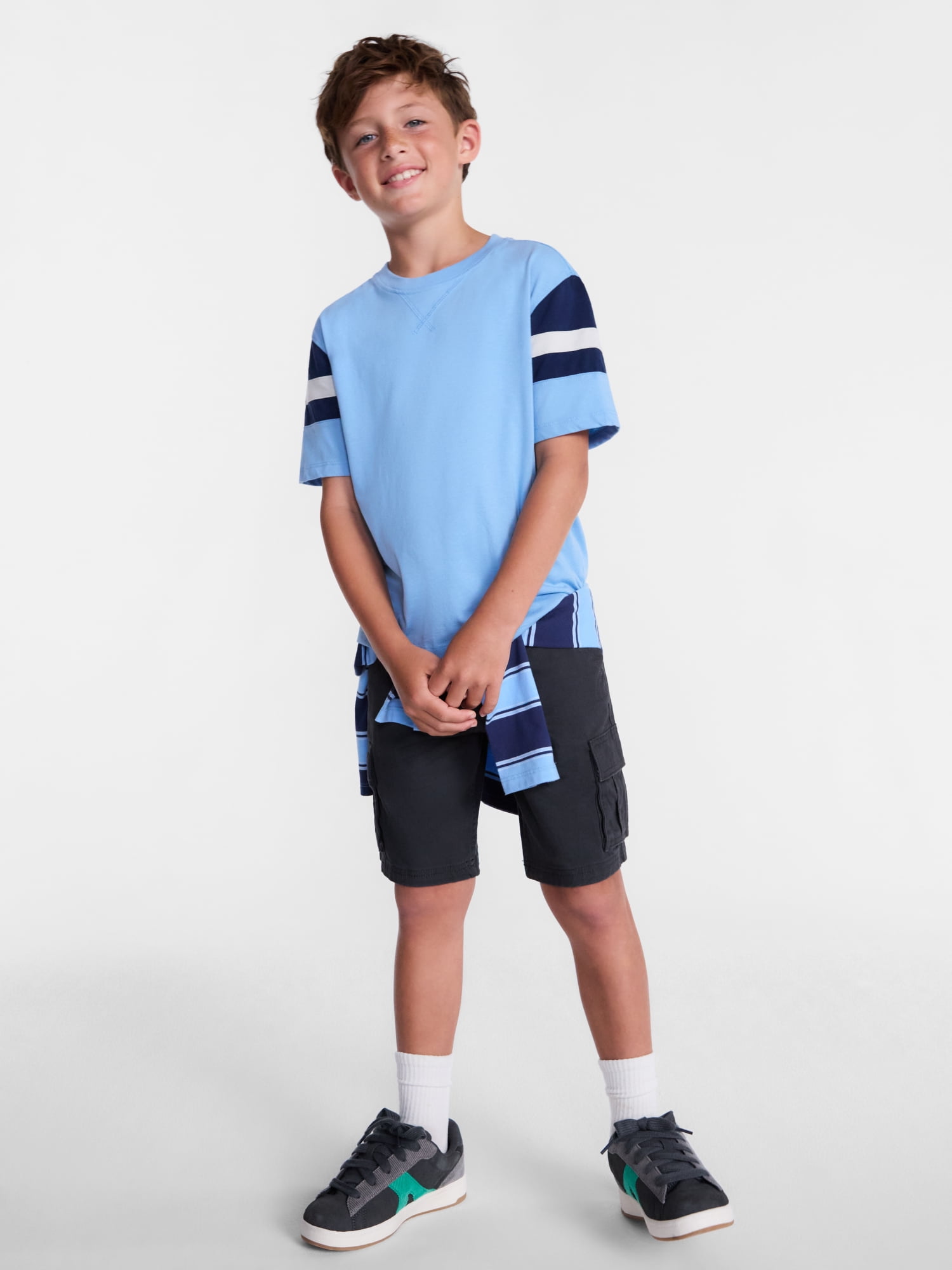 Wonder Nation Boys Football Tee with Short Sleeves, Sizes 4-18