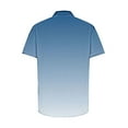 thumbnail image 5 of Zylanna Men's Turndown Collar Shirts, Button Down Gradient Color Summer Short Sleeve Breathable Casual Trouses for Men Navy Size M, 5 of 5