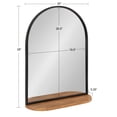 thumbnail image 4 of Kate and Laurel Schuyler Arch Wall Mirror with Shelf, 20 x 28, Black and Natural Wood, Rustic Mirror, 4 of 8