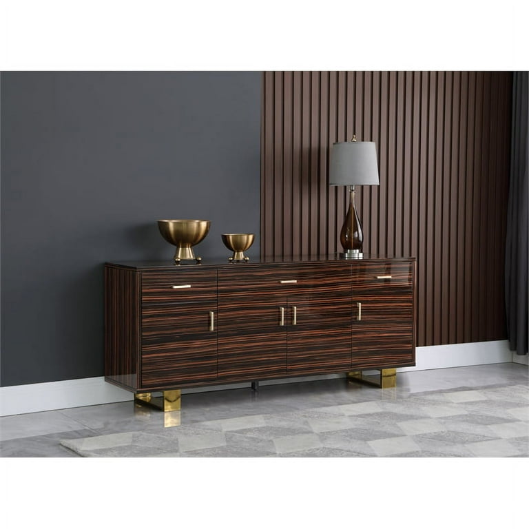 Meridian Furniture Excel Sideboard/Buffet - Brown & Gold Meridian Furniture Excel Sideboard/Buffet - Brown & Gold