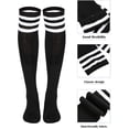 thumbnail image 3 of Womens Athletic Knee High Socks, Outdoor Sport Thigh High Stockings, Casual Stripes Tube Socks(1 Pair), 3 of 7