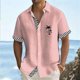 thumbnail image 3 of Camisa hawaiana con estampado de rayas degradadas para hombre, camisas hawaianas con estampado 3D de combinación de colores, blusas casuales con solapa, mangas cortas sueltas, 3 of 5