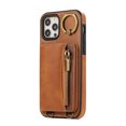 thumbnail image 4 of Allytechgroup Stylish iPhone 12 Pro Max Wallet Case, Secure Phone Case for Apple iPhone 12 Pro Max, Multi-functional and Durable, Ring Holder Hand Wrist Stand Shockproof Case for Women Men, Brown, 4 of 7