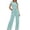Light Blue, variant on Vivianyo HD Women's 2-Piece Casual Outfit, Short Sleeve Ruched Crop Top and Wide Leg Pants Loungewear Set, Women's Green, Sizes S-2XL