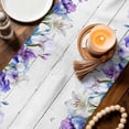 thumbnail image 3 of Spring Flowers Table Runner 48 Inches, Watercolor Garden Florals Wooden Grain Bed Runner Dresser Scarves Tabletop for Indoor Outdoor Parties/Ceremony/Banquet, 13" x 48", 3 of 8