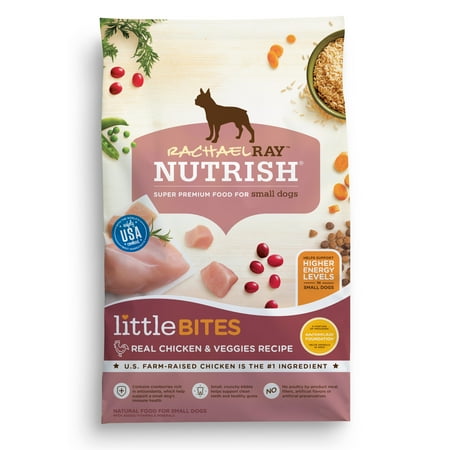 Bites Dry Food - Rachael Ray Nutrish Little Bites Small Breed Natural Dry Dog Food, Real Chicken & Veggies Recipe, 6 lbs