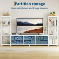 thumbnail image 6 of TV Stands with 6 Fabric Drawers, Large Entertainment Center with 2 Industrial 4-Tier Storage Shelves, Modern TV Console Cabinet for Living Room, 6 of 8