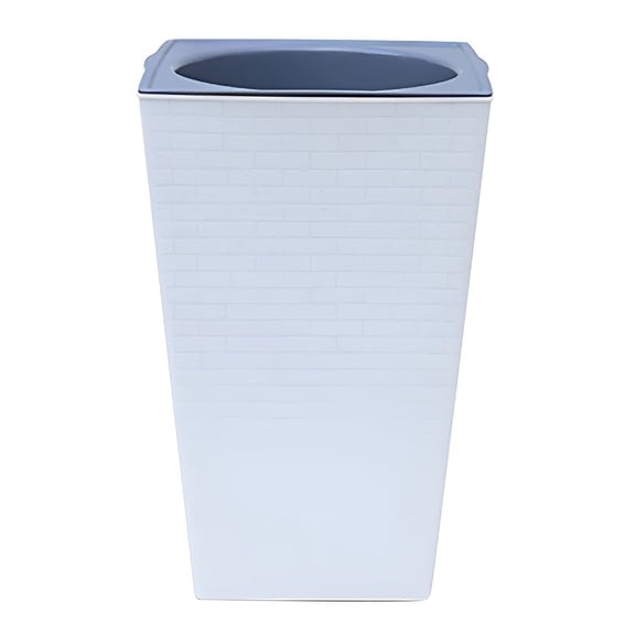 BPPEG 1Pcs Heavy Duty Plastic Resin Tall Tapered Planter Pots Large Square Planter Flower Pot With Drainage Holes For Indoor Outdoor Deck Porch Garden Home Patio Front Door