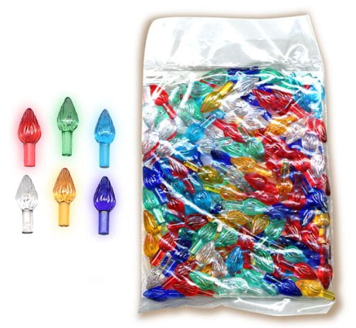 50 Replacement MEDIUM TWIST BULBS Ceramic Christmas Tree Lights 9 PRETTY COLORS