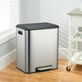 thumbnail image 6 of Rectangle Trash Can, 2 x 4 Gall Trash and Recycling Dual Compartment Waste Bins with Inner Bins, 6 of 6
