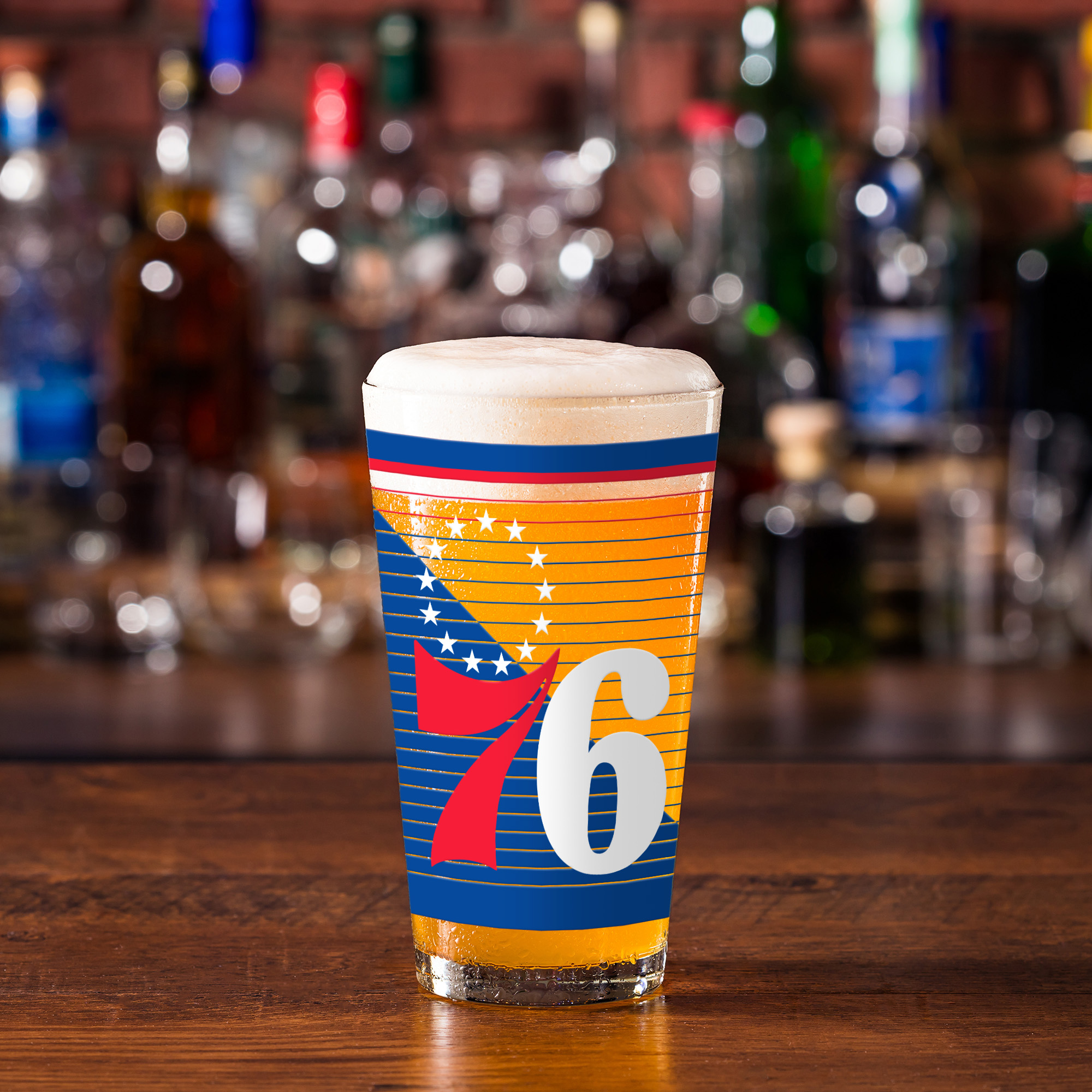 Rico Industries NBA Basketball Philadelphia 76ers 2 Pack 16oz Pint Glass Gift Set