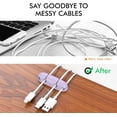 thumbnail image 4 of VEEkI 3 Pack Cable Clips Holder Compact Design Desk Cord Organizer Keeper Strong Adhesive Wire Holder for Organizing USB Cable/Power Cord/Wire Home Office and Car(Lavender), 4 of 5