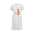 thumbnail image 5 of Sakmal Playful Night dress for Women Lightweight White Halloween Plus Size Mumu Dress Ghost Print Short Sleeve Short Crew Neck Nightgowns S-2XL, 5 of 5