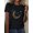 Black, variant on Women's Gold Crescent Moon and Stars Graphic Tee, Boho Celestial Print Short Sleeve Crew Neck T-Shirt, Casual Soft Everyday Summer Top, Available in Plus Sizes