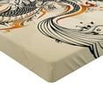 thumbnail image 2 of Ambesonne Dragon Fitted Sheet, Doodle Creature, Queen Size, Beige Ginger Black, 2 of 3