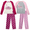 Cream/Magenta-Grey/Pink, variant on Angel Face Girls Pajama Set - 4 Piece Soft Poly Sleep Shirt and Pajama Pants for Girls (7-12)