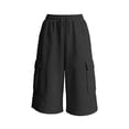 thumbnail image 3 of Inleife Women's Loose Fit Cargo Capri Pants Stretch Wide Leg Casual Cropped Trousers with Pockets, 3 of 4