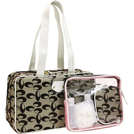 Makeup Madness Jacquard Tote Set by Modella, 3-Piece Set Plus Bonus