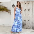 thumbnail image 5 of Women's Summer Casual Sleeveless Deep V-Neck Long Dress Beach Waist Maxi Dresses, 5 of 5