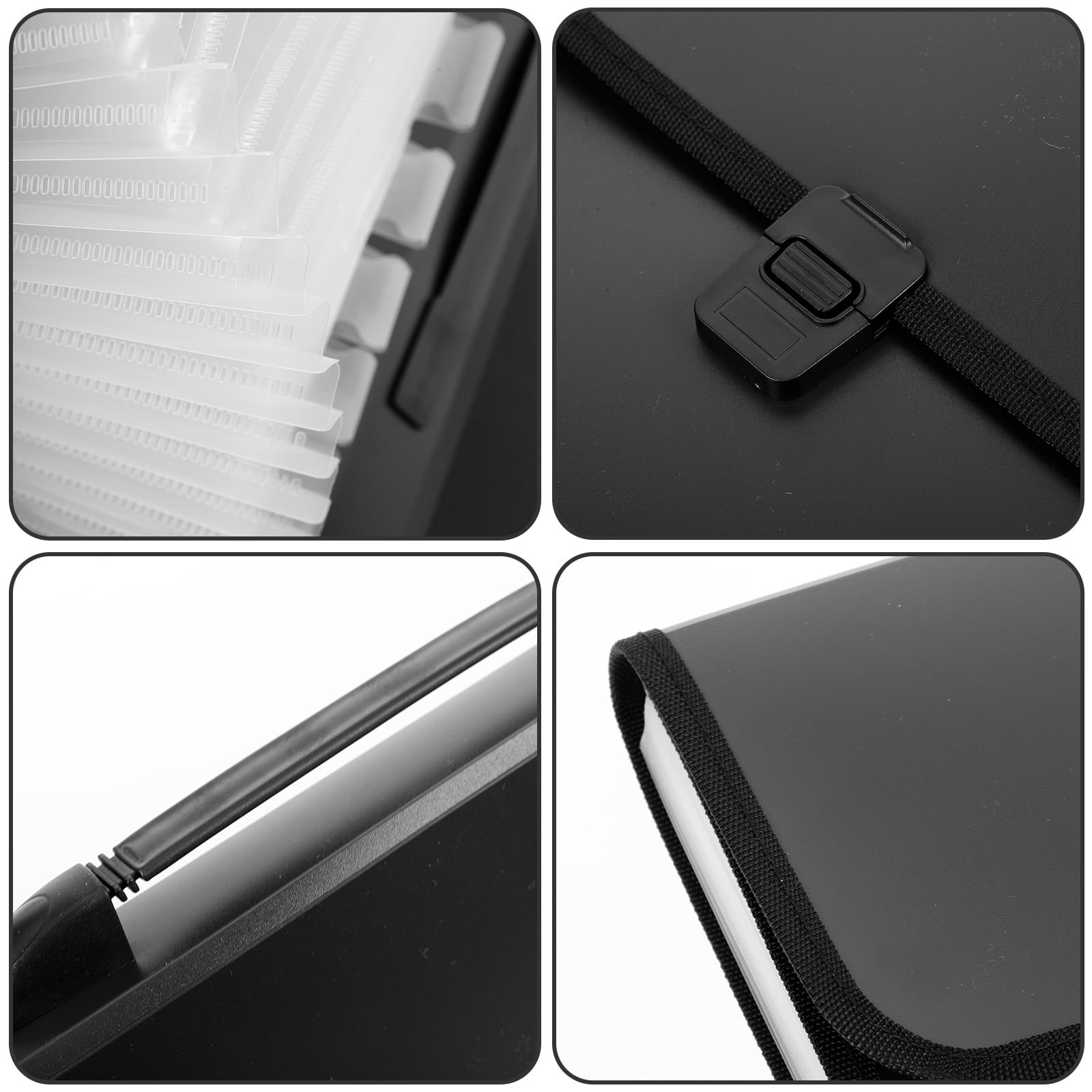 unbranded 2pcs Expanding File Folder File Storage Bag Accordion File Folder Handheld File Organizer File Container