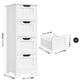 thumbnail image 2 of Homfa Bathroom Storage Cabinet, Free Standing Narrow Cabinet with 4 Drawers Entryway Storage Organizer for Living Room Bedroom, 2PCS, White, 2 of 8