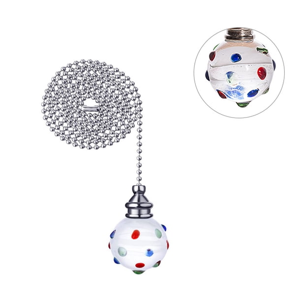 Bearachild 2 uds cadena de luz de ventilador extensión de cadena de tracción de acero inoxidable línea de bola de cristal colgante decorativa Iluminación novedosa Bearachild HA001256-00B