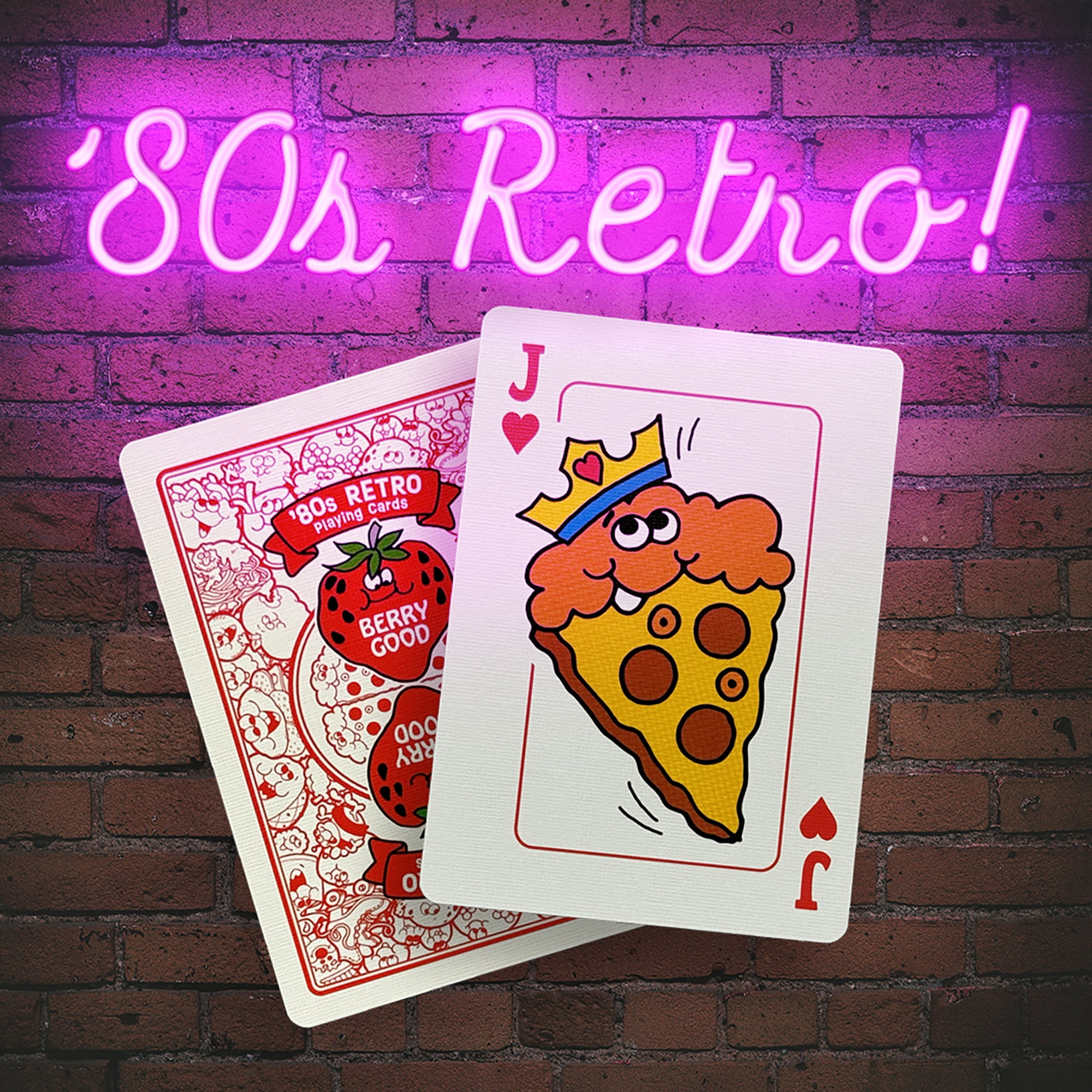 TREND: 80's Retro Playing Cards - Original Stinky Stickers Themed Artwork, Standard Poker-Sized 52 Card Deck For Classic Games, Bonus Collector Card