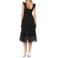 thumbnail image 3 of INSPIRE CHIC Women's Summer Smocked Midi Dress Sleeveless Tiered Ruffled Tulle Party Sundress XS Black, 3 of 5