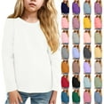 thumbnail image 7 of Futezty Boys Girls Shirt Solid Color Long Sleeve Crew Neck Kids Pullover Sweatshirt Basic Shirt Children's Round Neck Tops Boys Girls Fall Winter T Shirts Sweatshirts, 7 of 7