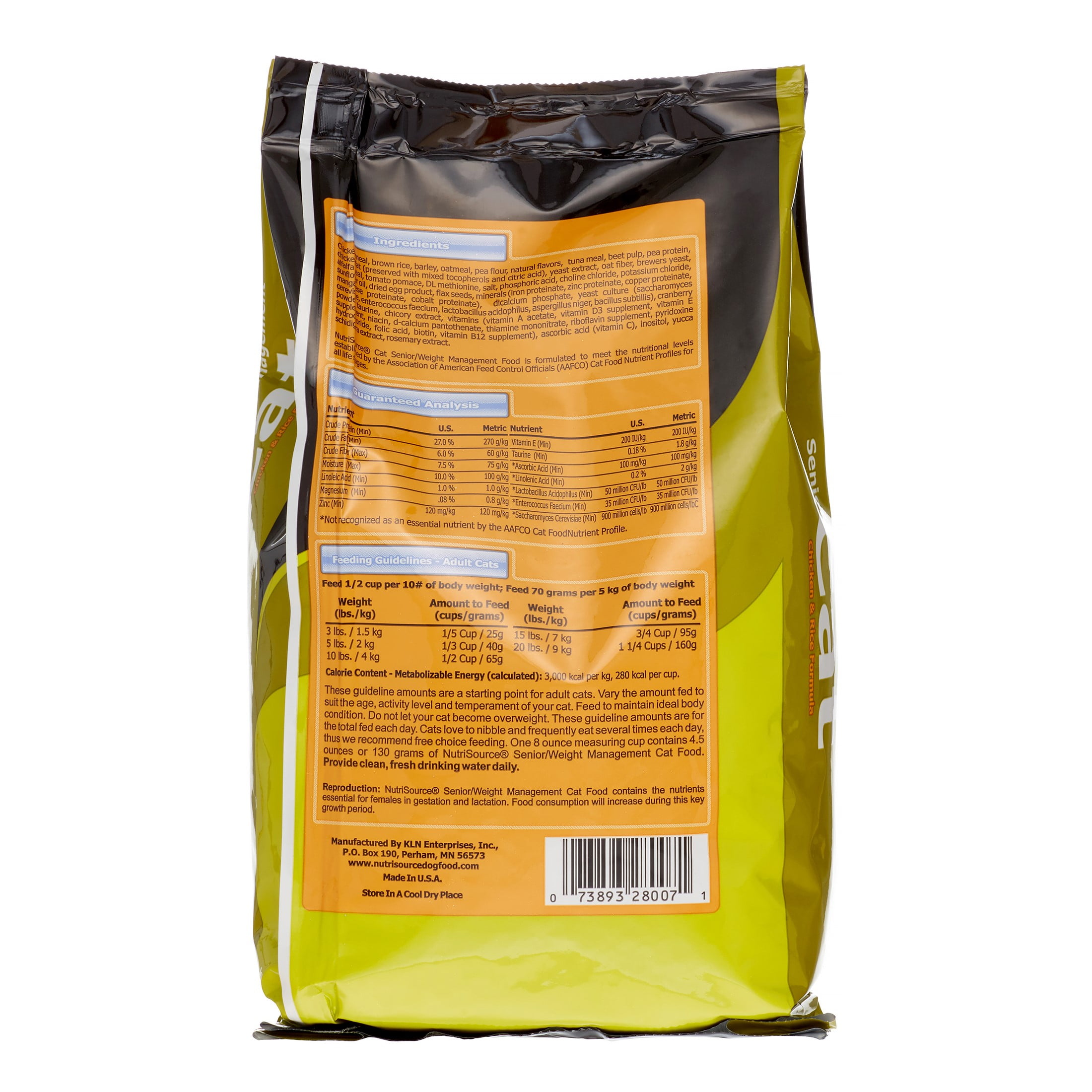NutriSource Weight Management Chicken & Rice Senior Dry Cat Food, 1.5 Lb