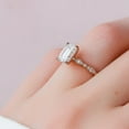 thumbnail image 3 of SOLITAIRE JEWELS 2.00CT Emerald Milgrain Vintage Style Moissanite 4 Prong Solitaire Engagement Ring for Women, 10k Rose Gold Solitaire Ring, 3 of 6