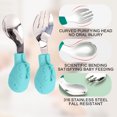 thumbnail image 3 of Juego de cuchara para niños, cuchara spork de silicona para entrenamiento de bebés, vajilla para niños de acero inoxidable 316, 3 of 5