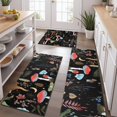 thumbnail image 2 of Red Mushroom Leaf Black Pattern Kitchen Rugs Sets Of 3,Kitchen Runner Rugs Non Skid Washable,Decorative Kitchen Floor Mats for Kitchen,Sink,Laundry,17"x30"+ 17"x47" + 17"x59", 2 of 6