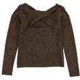 thumbnail image 2 of bar III Womens Twisted Open-Back Knit Sweater, Metallic, Large, 2 of 2